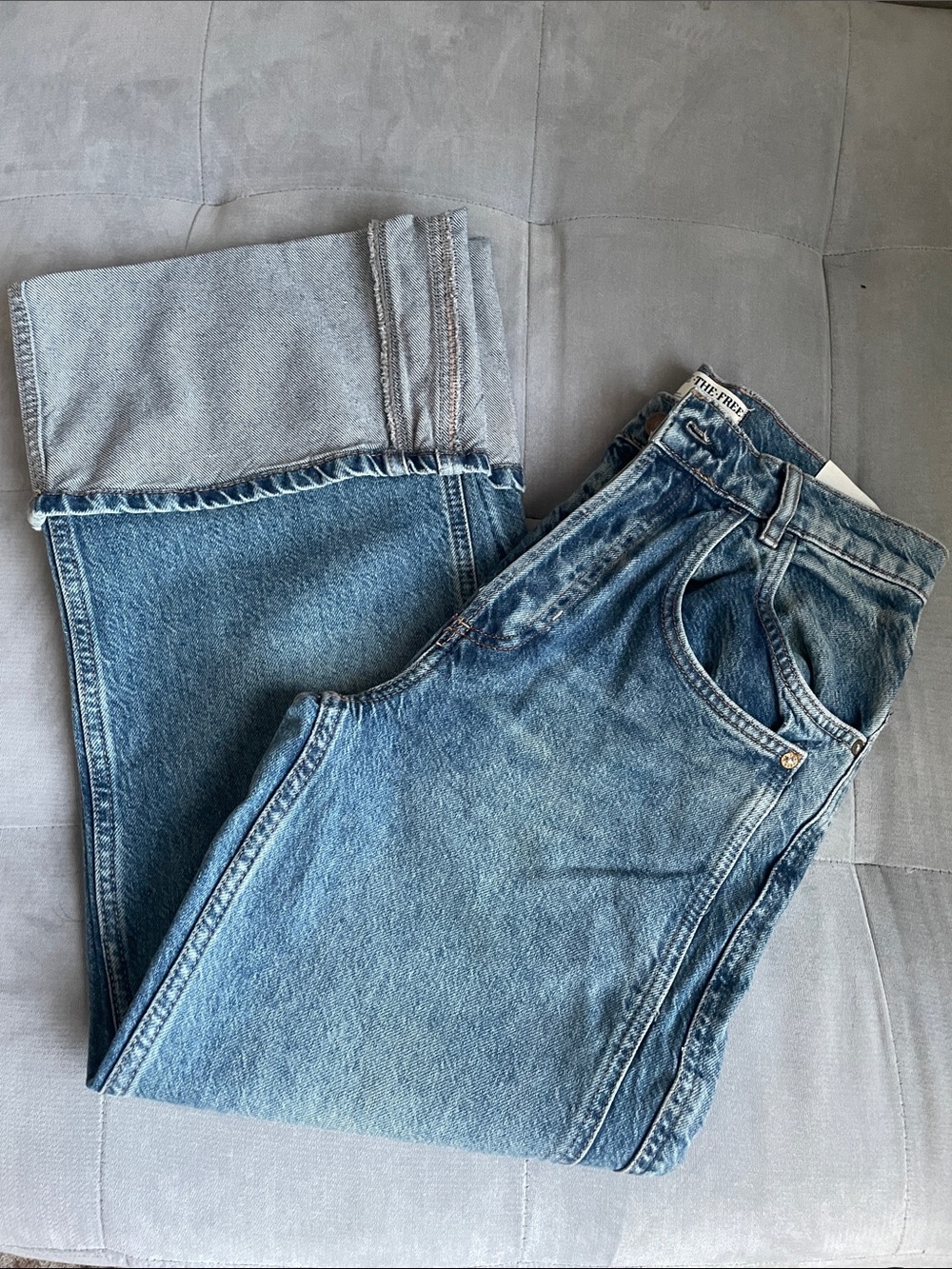 We The Free Blue High-Rise Wide Leg Jeans - Picture 10 of 10